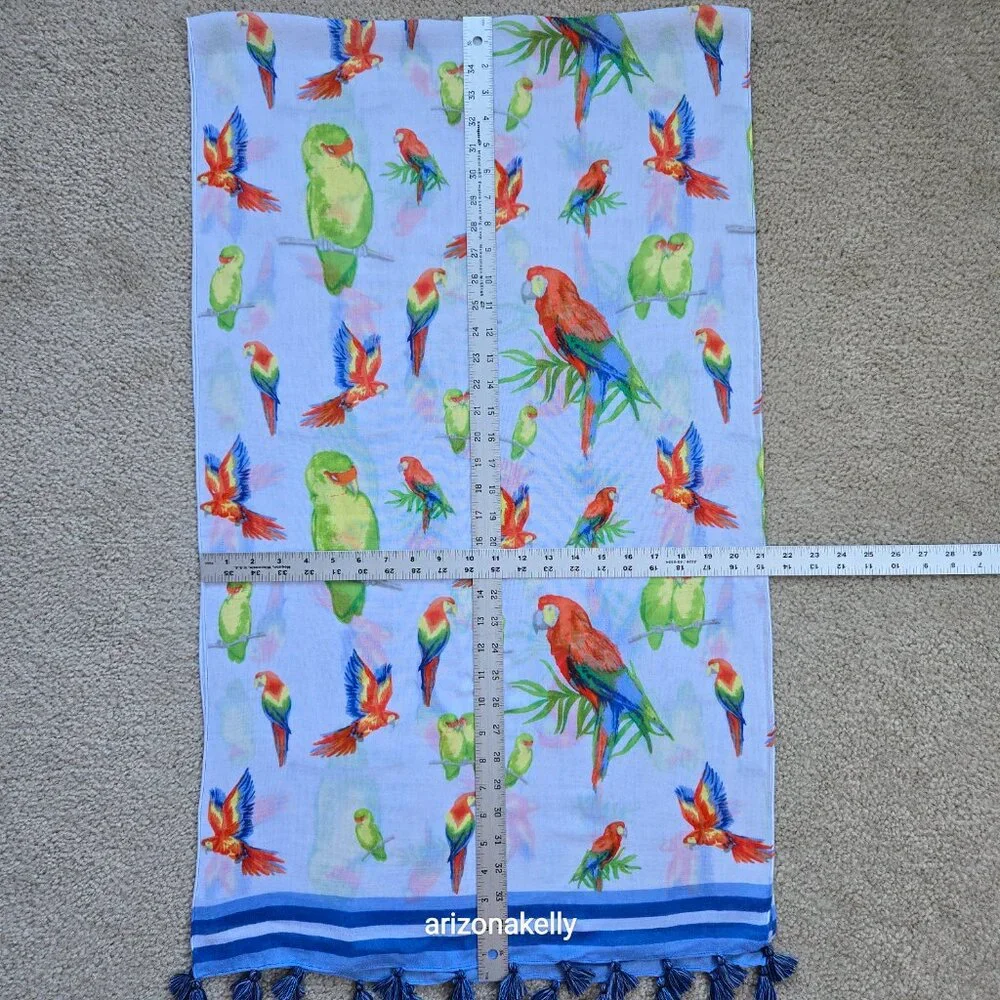 Talbots Lightweight Scarf Parrots Macaw Lovebird Bird